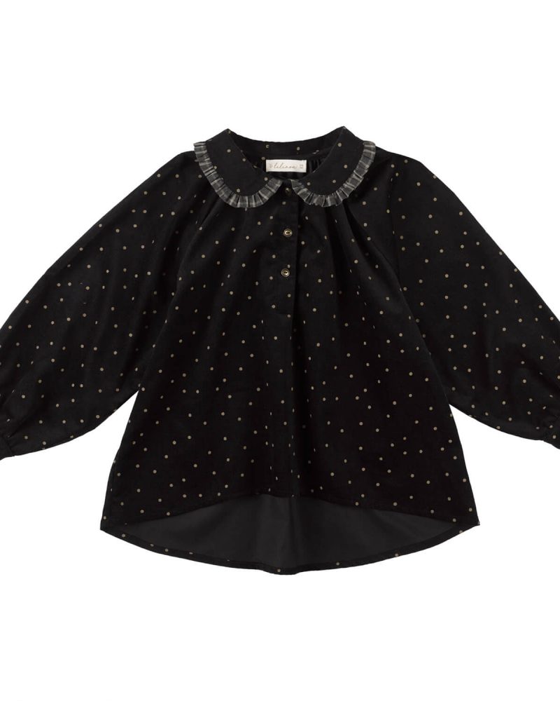 Blouse Claudie velours petits pois