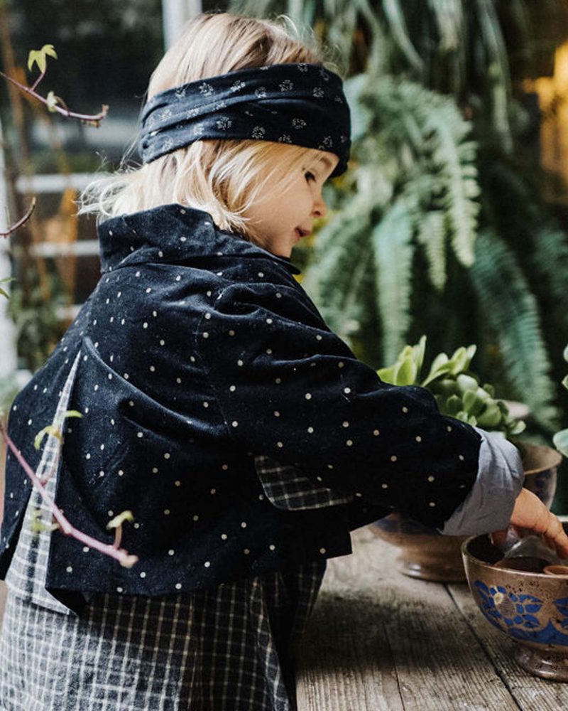 Veste Lilas velours pois