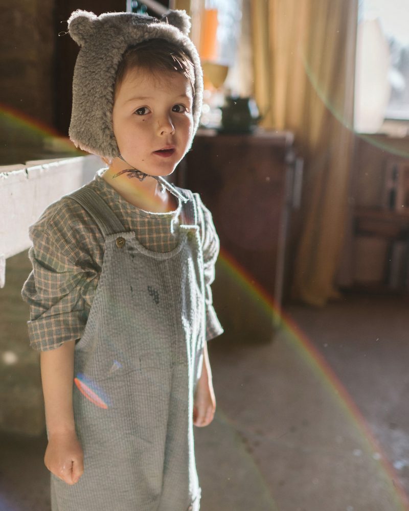 Top Lucas carreau bleu