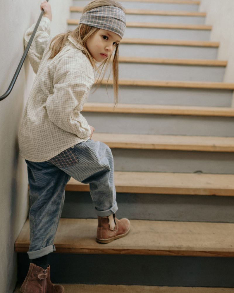 Blouse Claudie carreaux écru