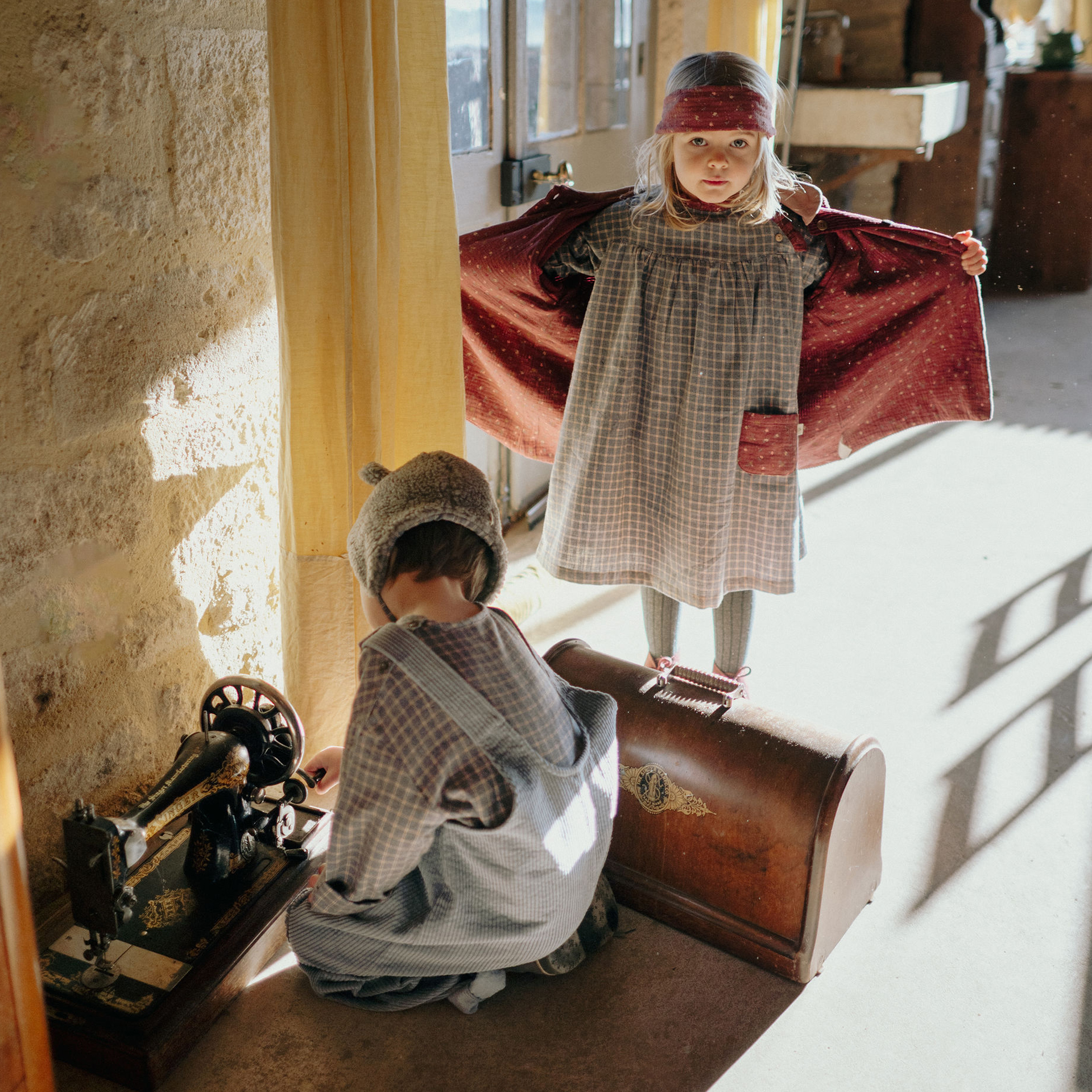 Robe Louise carreaux bleu