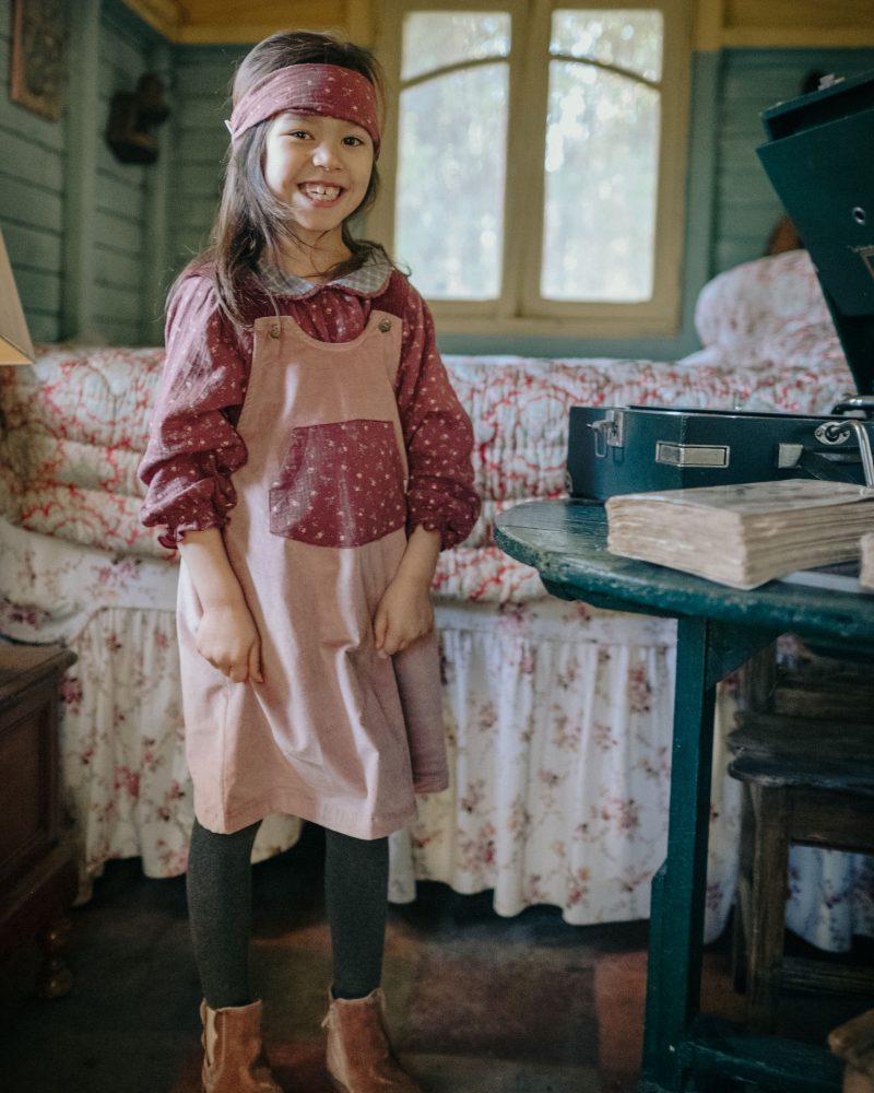 Robe Lilou velours rose