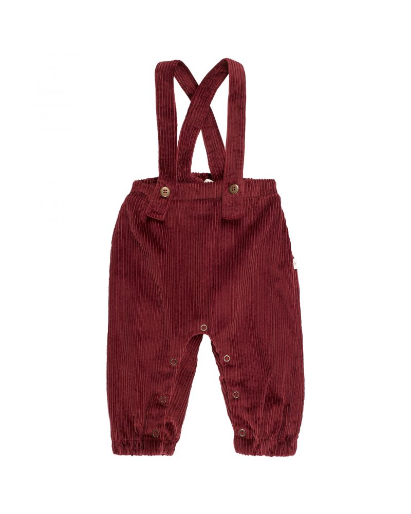 Salopette bébé Léo velours framboise