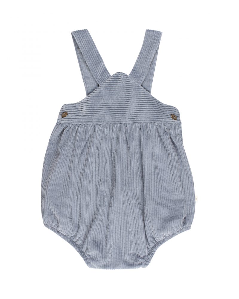 Salopette bébé Léonard velours bleu