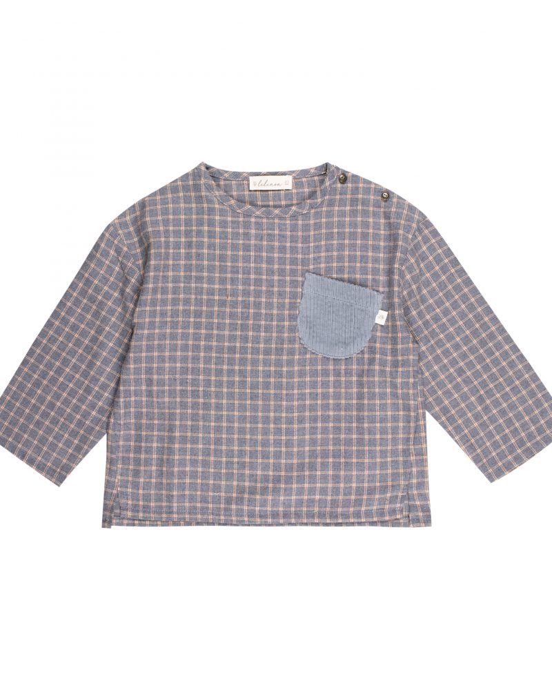 Top Lucas carreau bleu