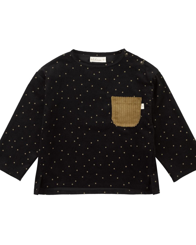 Top Lucas velours pois