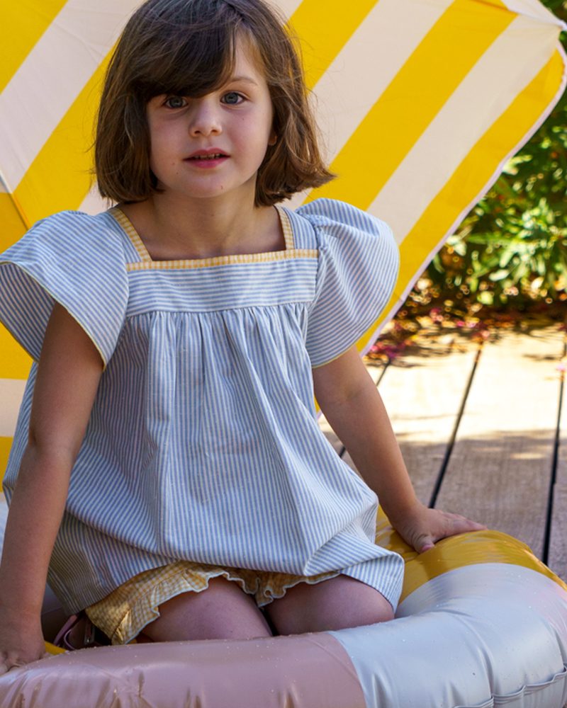 Top Elda rayé bleu (COTON ORGANIQUE)