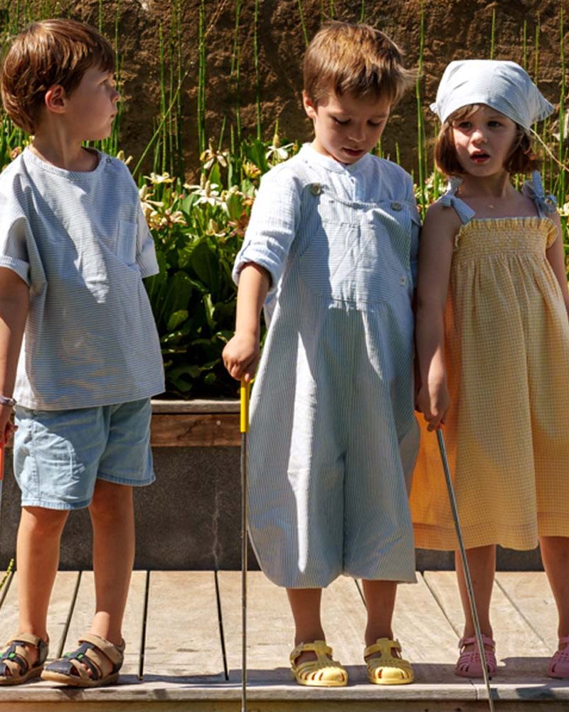 Salopette Ida rayée bleu