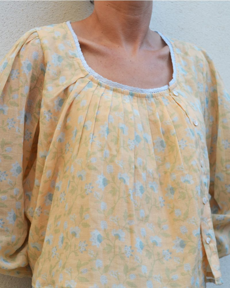 Blouse Fannette fleur pêche