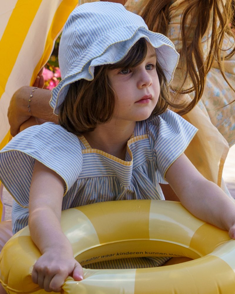 Chapeau Ludo rayé bleu ciel