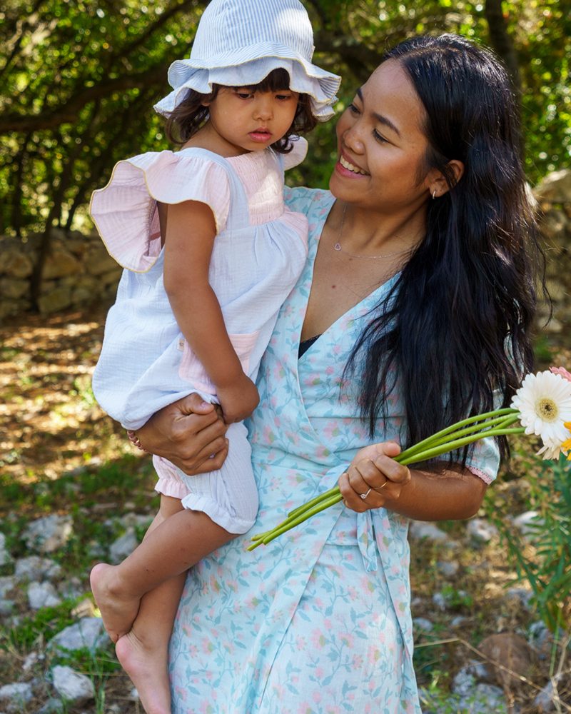 Robe Suzanne fleur Bleue