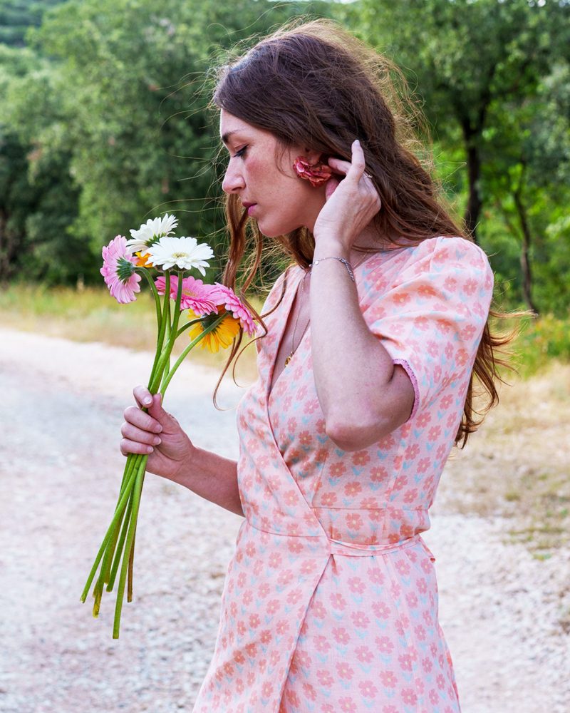 Robe Suzanne fleur grenade