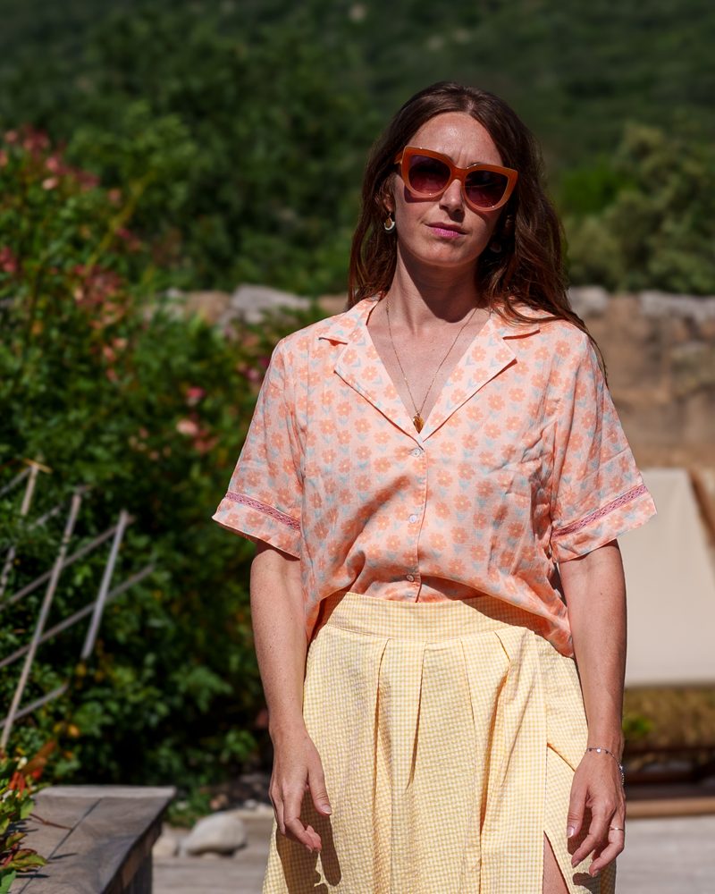 Blouse Liane fleur grenade