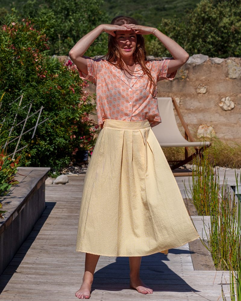 Jupe Hanae vichy jaune