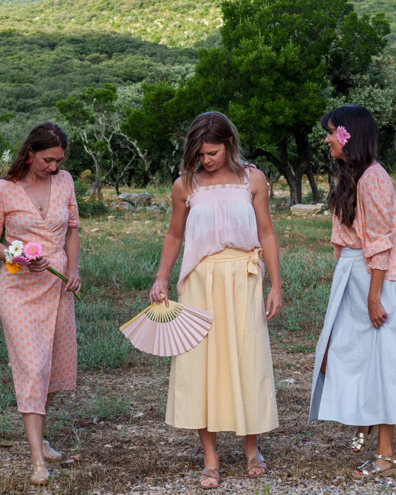 Jupe Hanae vichy jaune