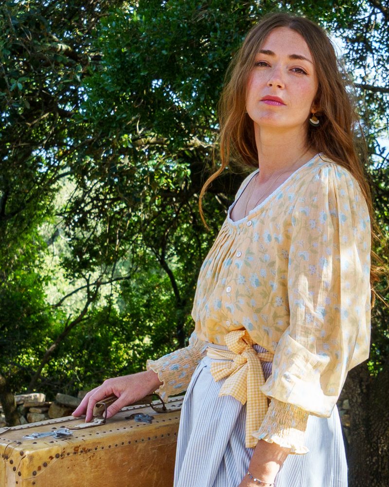 Blouse Fannette fleur pêche