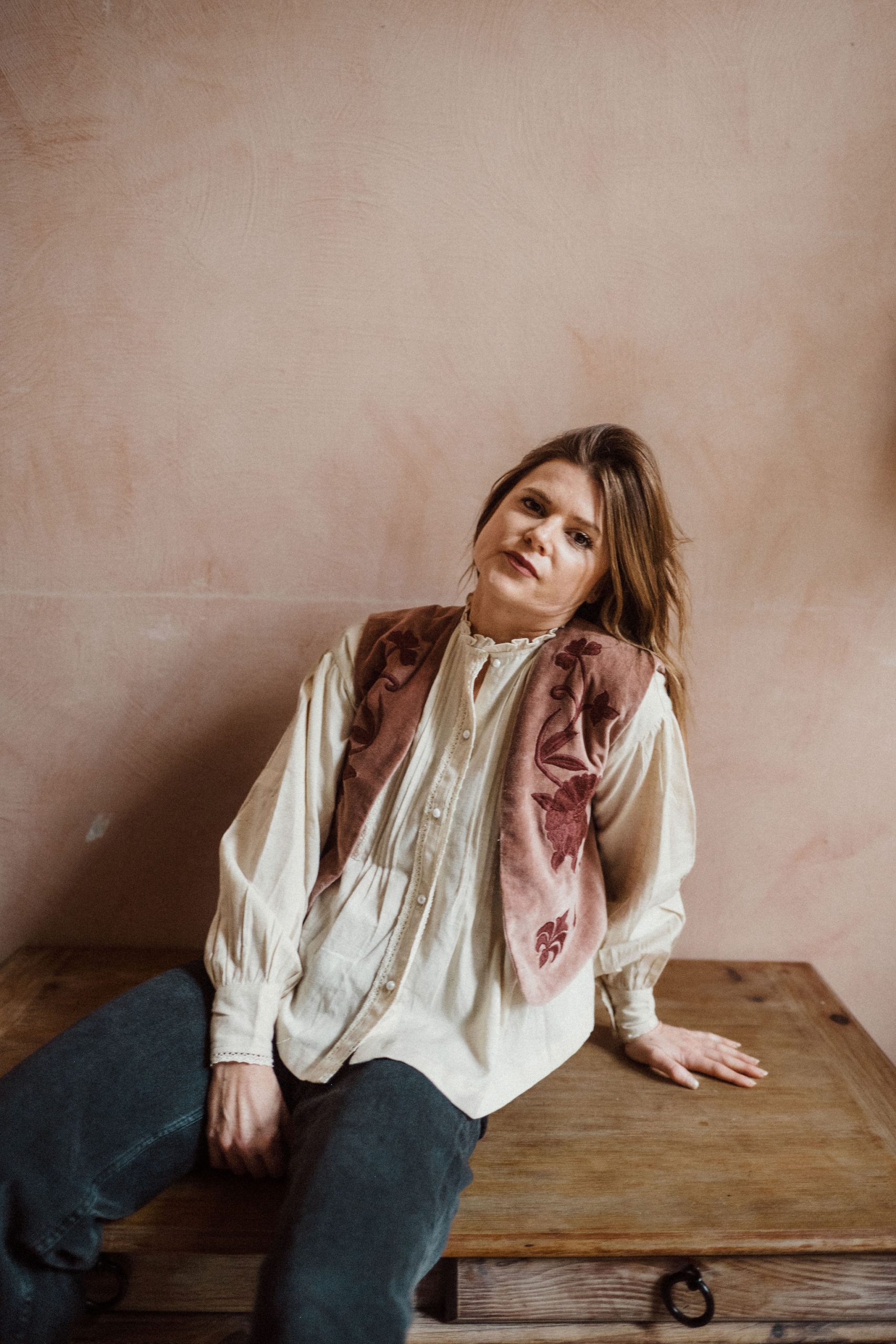 Boléro Solange velours rose – Image 4