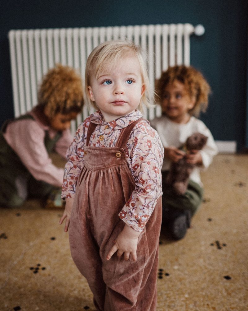 salopette Gaby velours rose