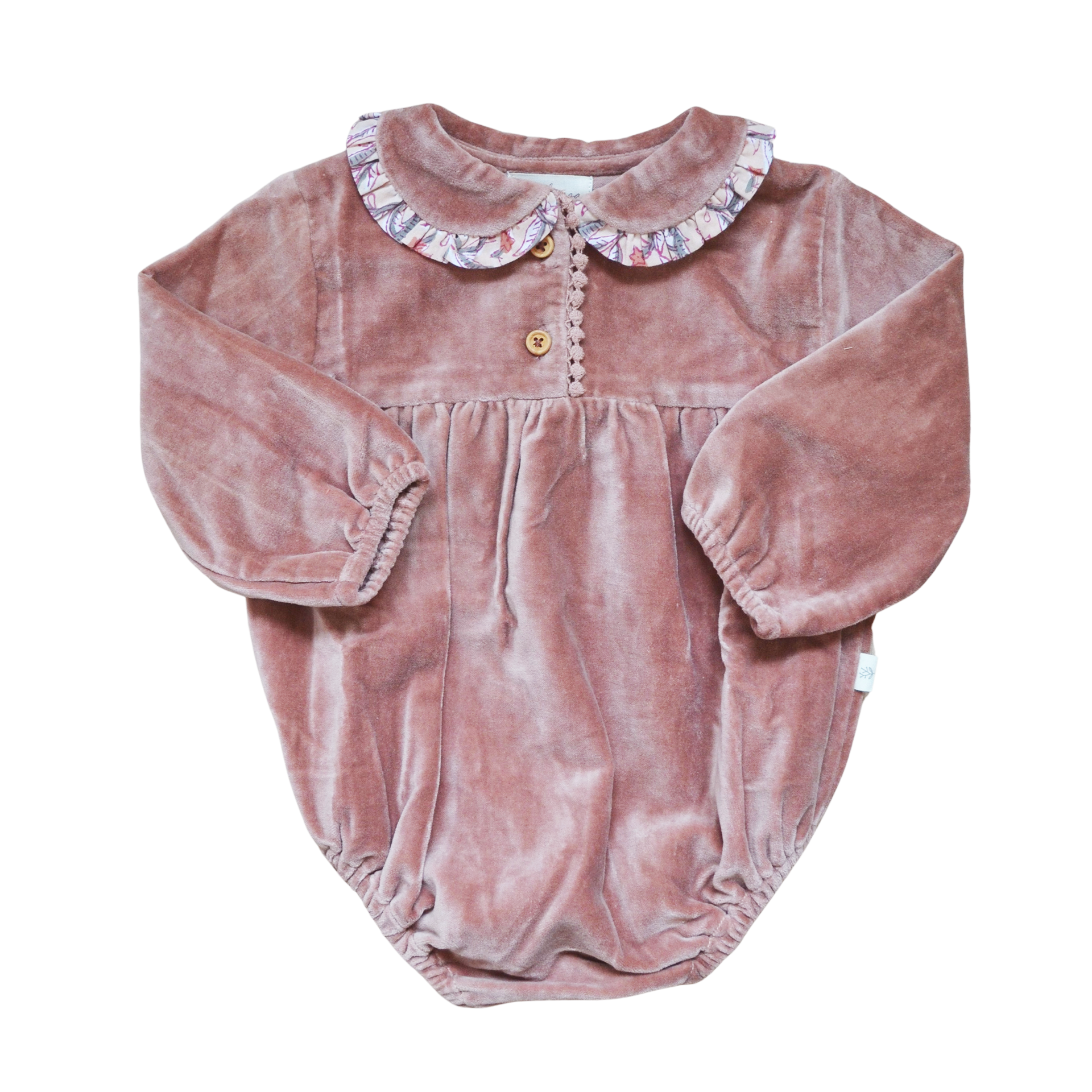 Barboteuse jules velours rose
