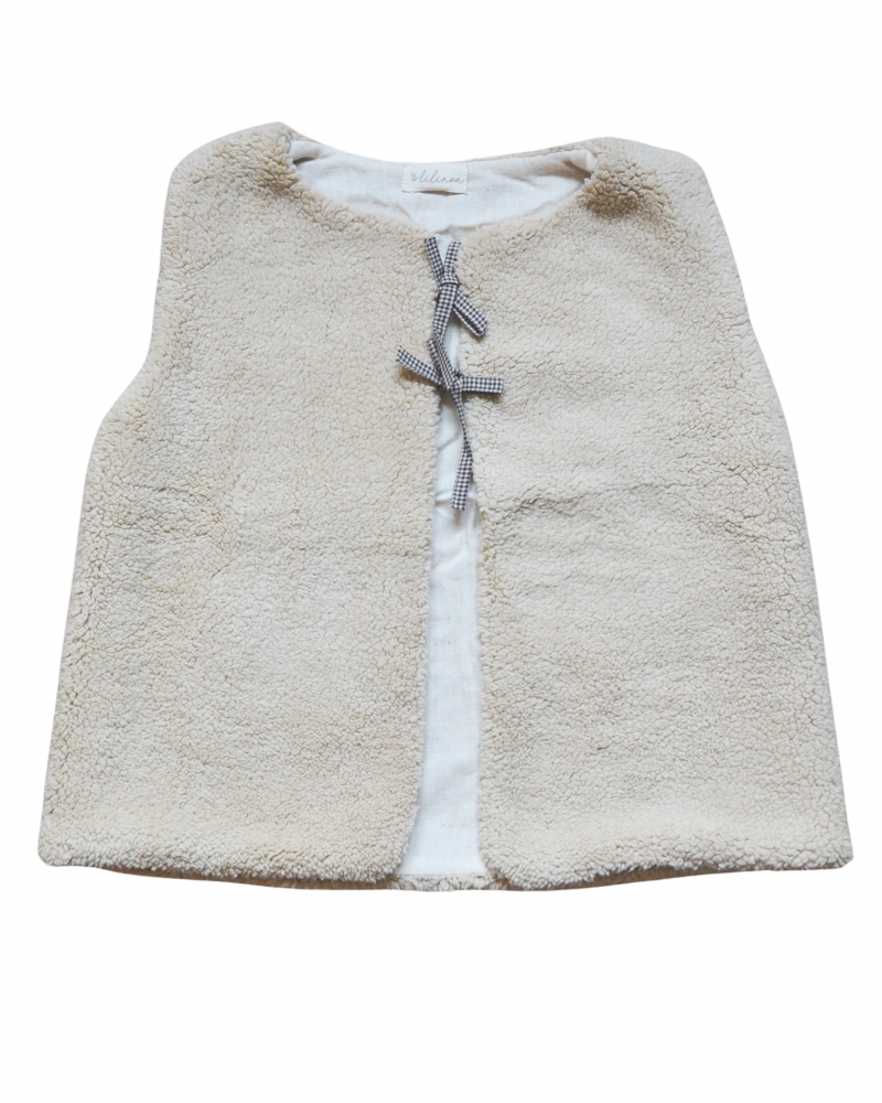 Gilet Lucien sans manches moumoutte écru