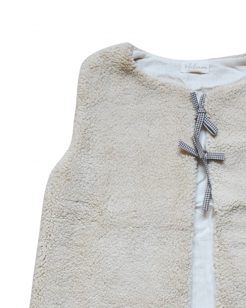 Gilet Lucien sans manches moumoutte écru