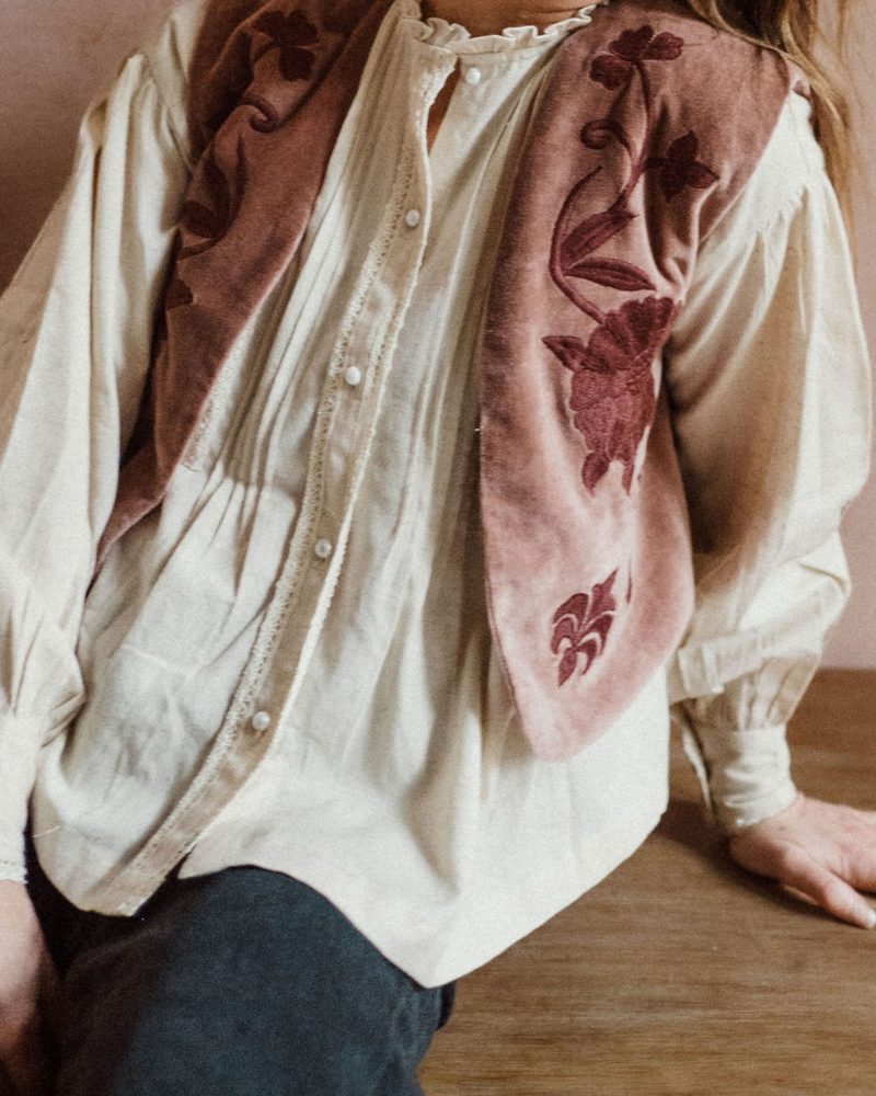 Boléro Solange velours rose