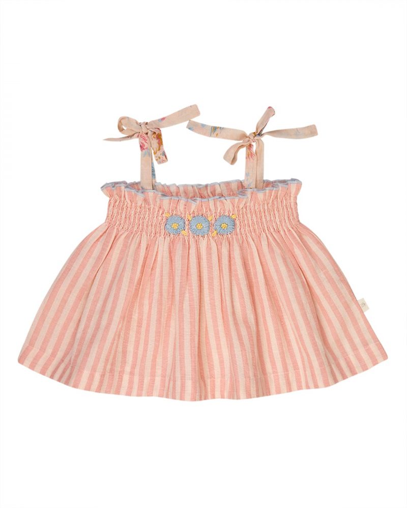 Top Annette rayé rose