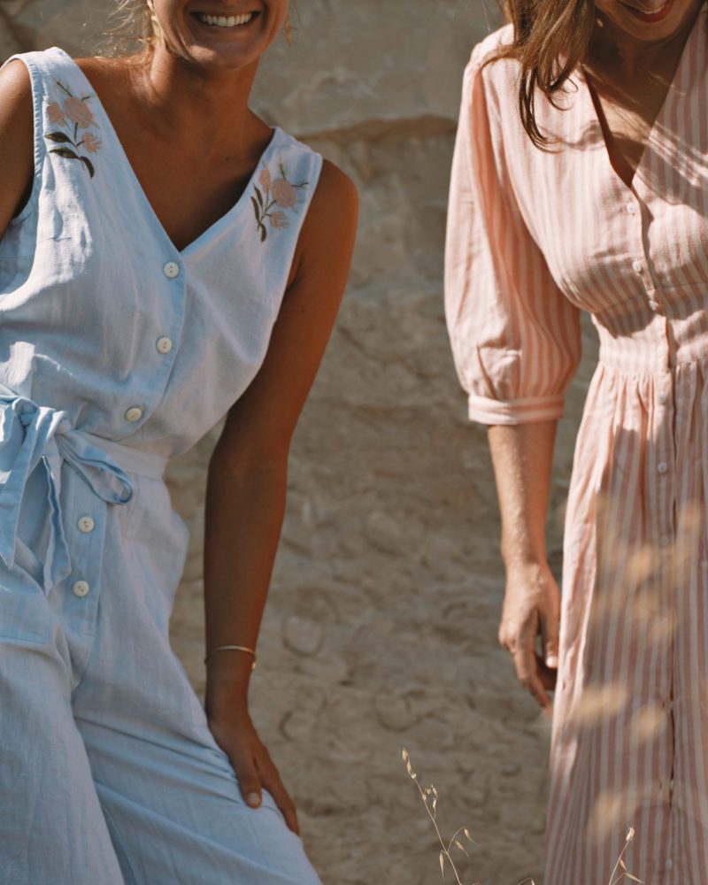 Combinaison Rosa lin bleu ciel