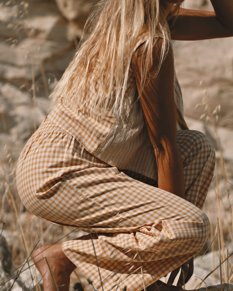 Pantalon Achile Vichy Camel