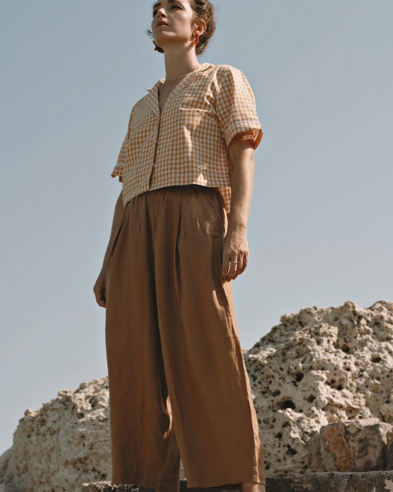 Pantalon Gabriel lin camel