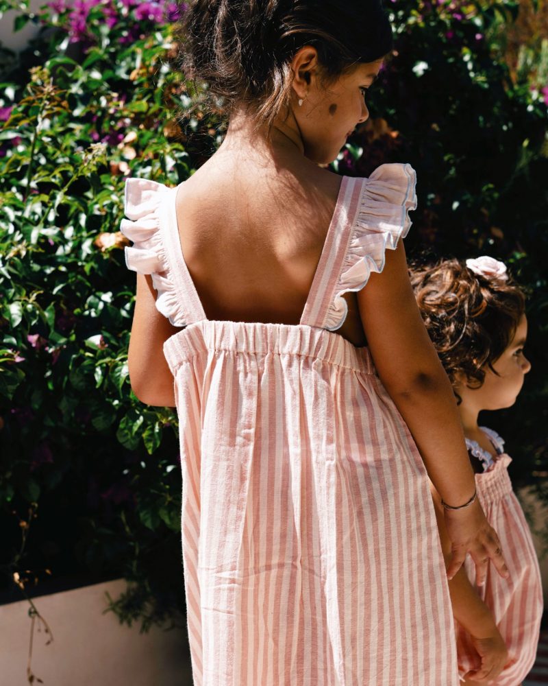 Robe Eve rayée rose