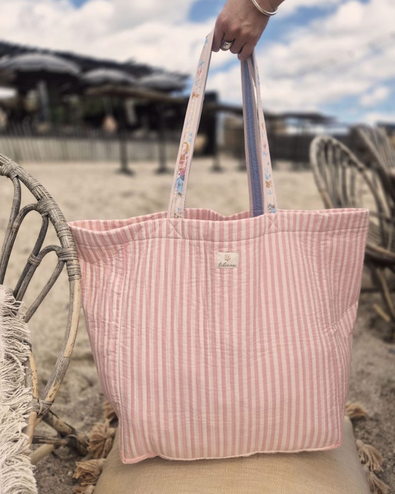 Family bag rayé rose