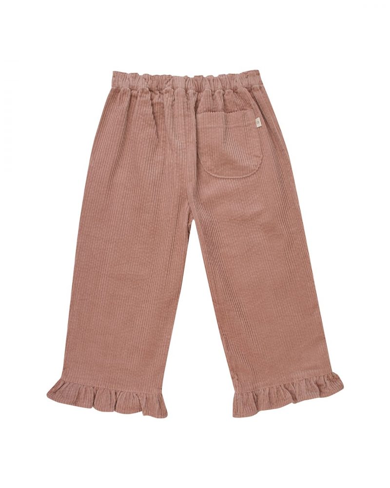 Pantalon léon velours vieux rose