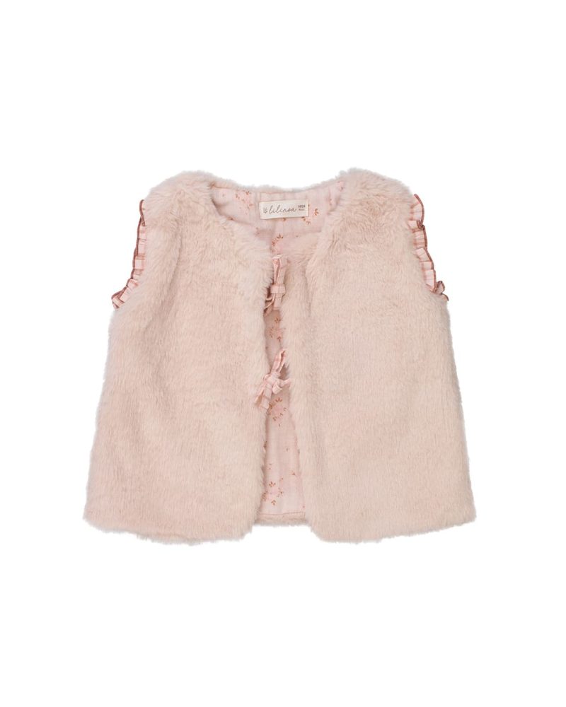 Gilet Lucien fourrure rose