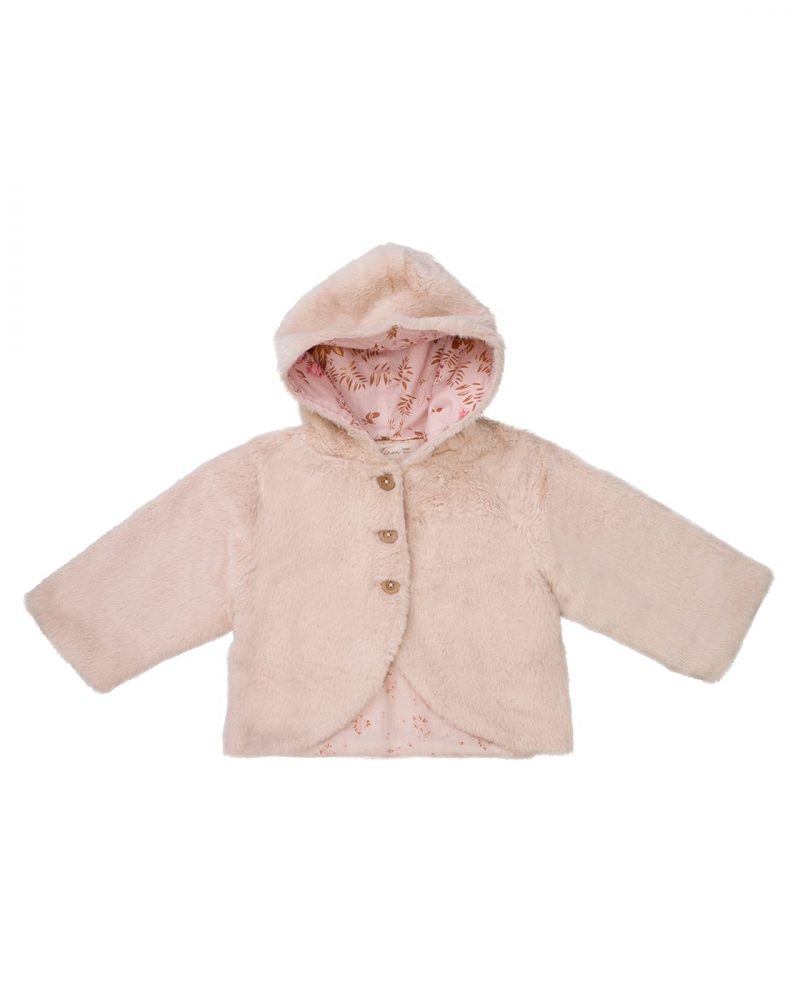 Manteau Mathéo fourrure rose