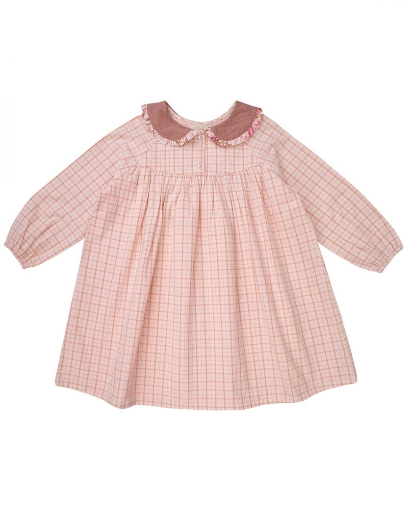 Robe Nael carreaux rose