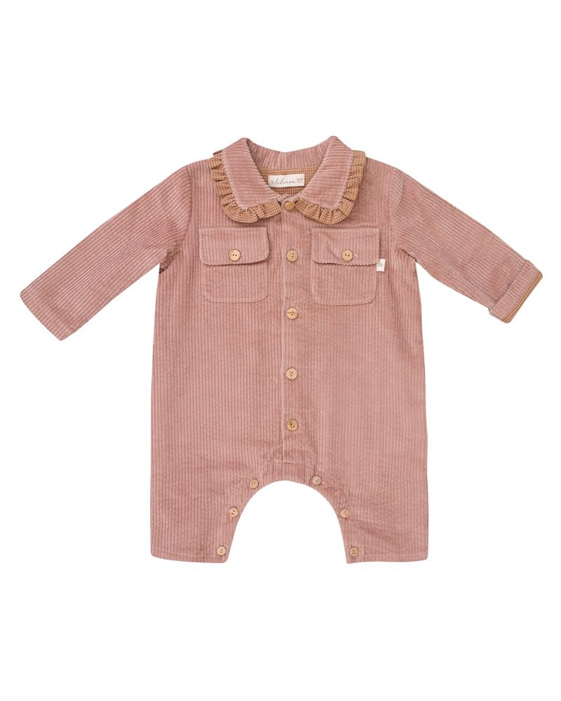 Combinaison Paul velours vieux rose