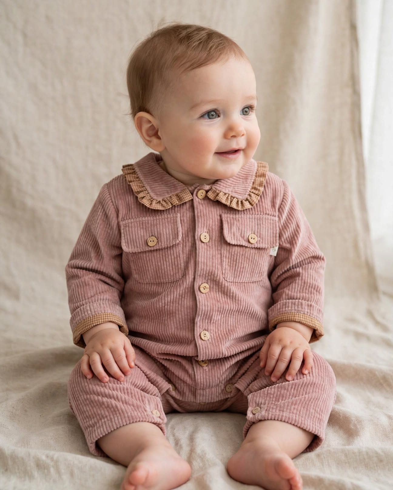 Combinaison Paul velours vieux rose – Image 3