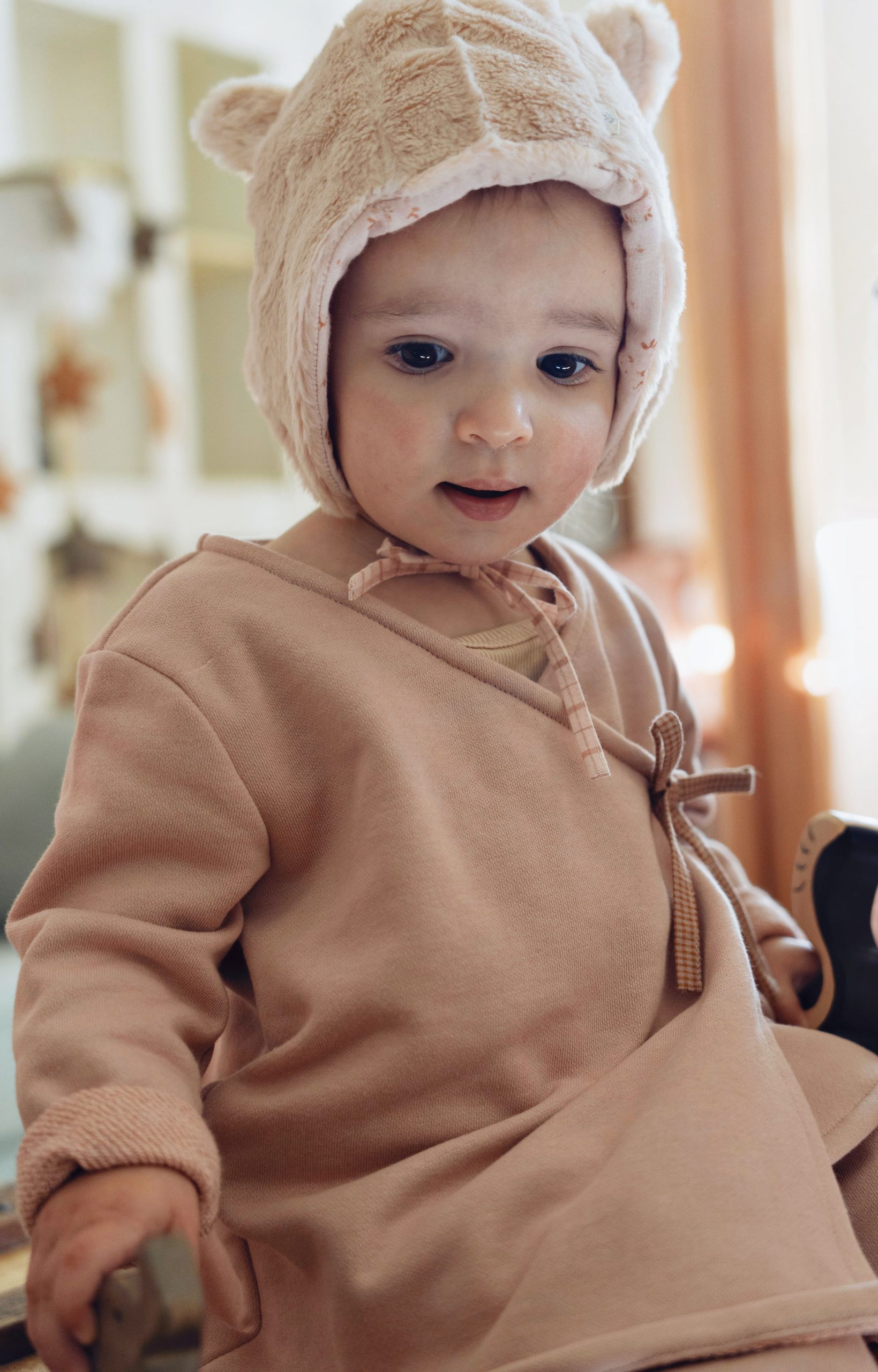 Bonnet Ourson fourrure rose – Image 2