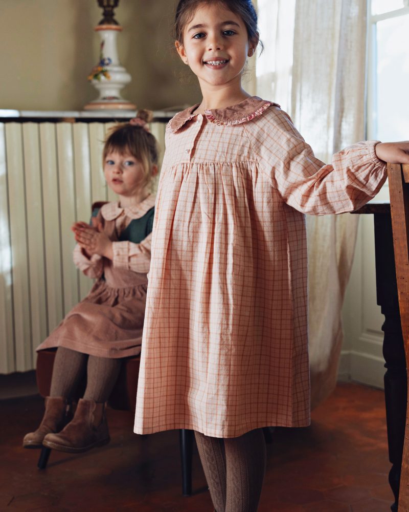 Robe Nael carreaux rose